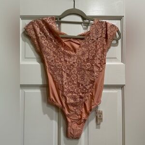 NWT We Are Hah Lady Like Bodysuit Copper Rose XS
